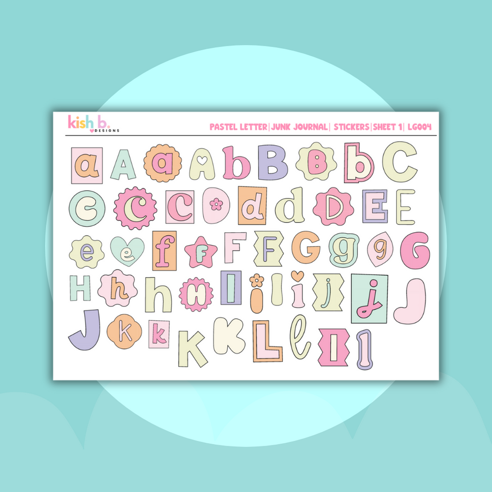 Pastel Letters | Journal Stickers (ONLINE ORDER ONLY)