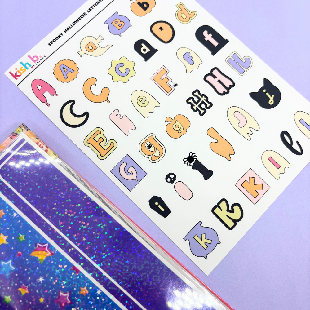 Spooky Halloween Letters | Journal Stickers (ONLINE ORDER ONLY)