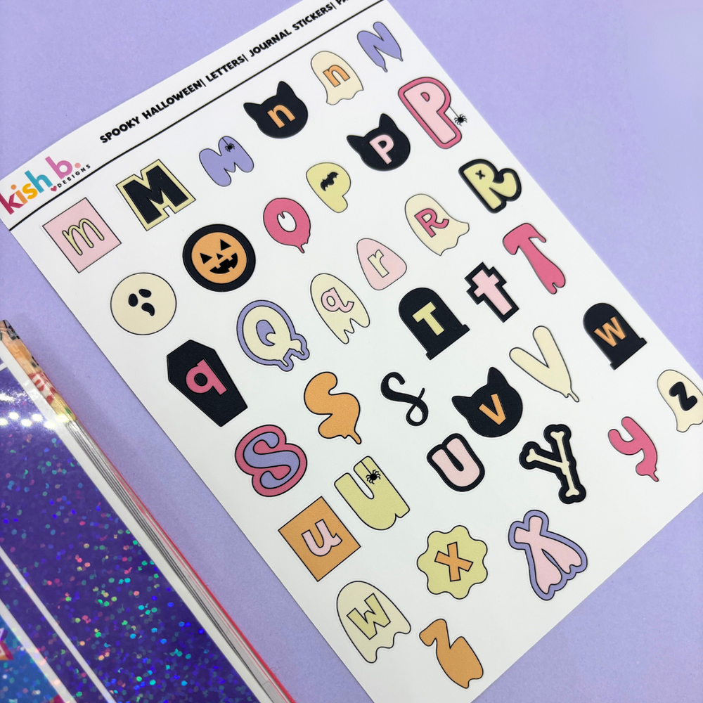 Spooky Halloween Letters | Journal Stickers (ONLINE ORDER ONLY)