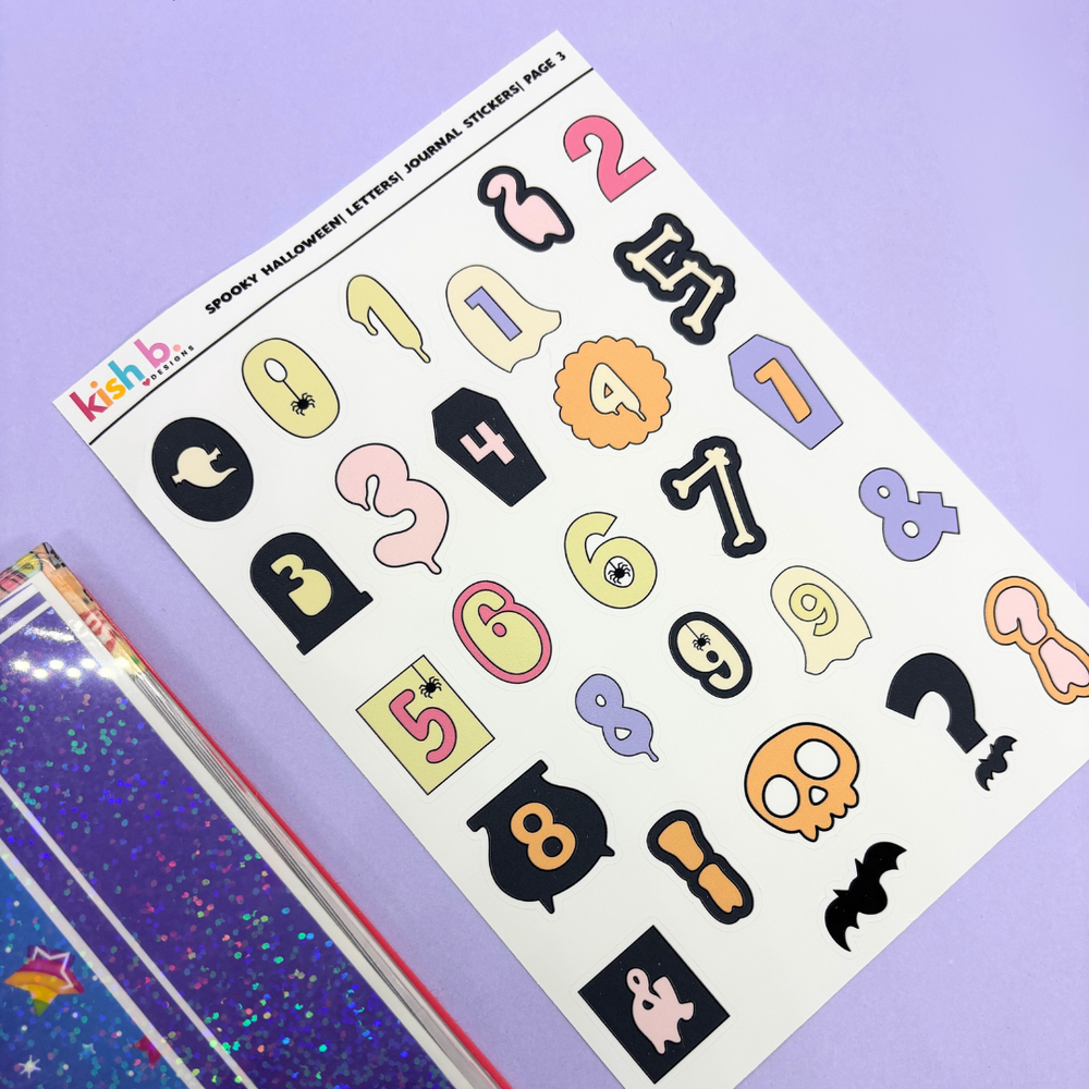 Spooky Halloween Letters | Journal Stickers (ONLINE ORDER ONLY)