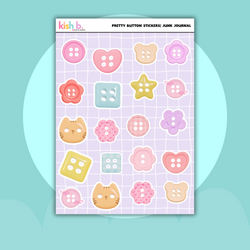 Pretty Button|Journal| Sticker Sheet (ONLINE ORDER ONLY)