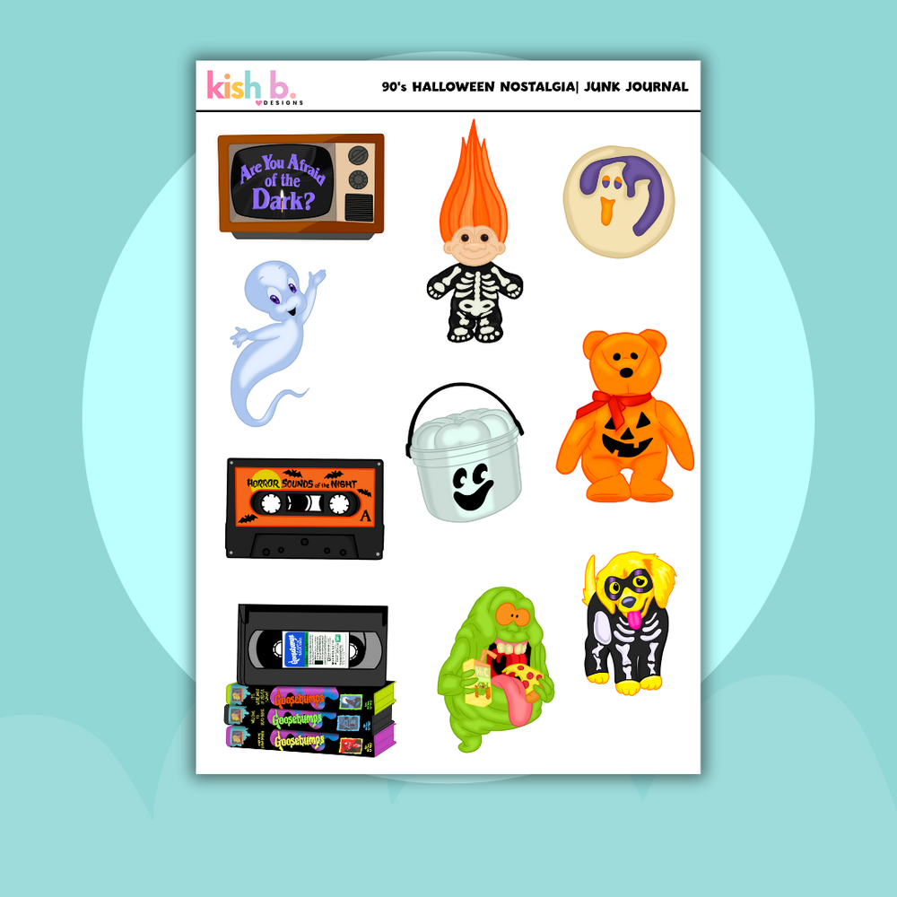 90's Halloween Nostalgia  |Journal| Sticker Sheet (ONLINE ORDER ONLY)