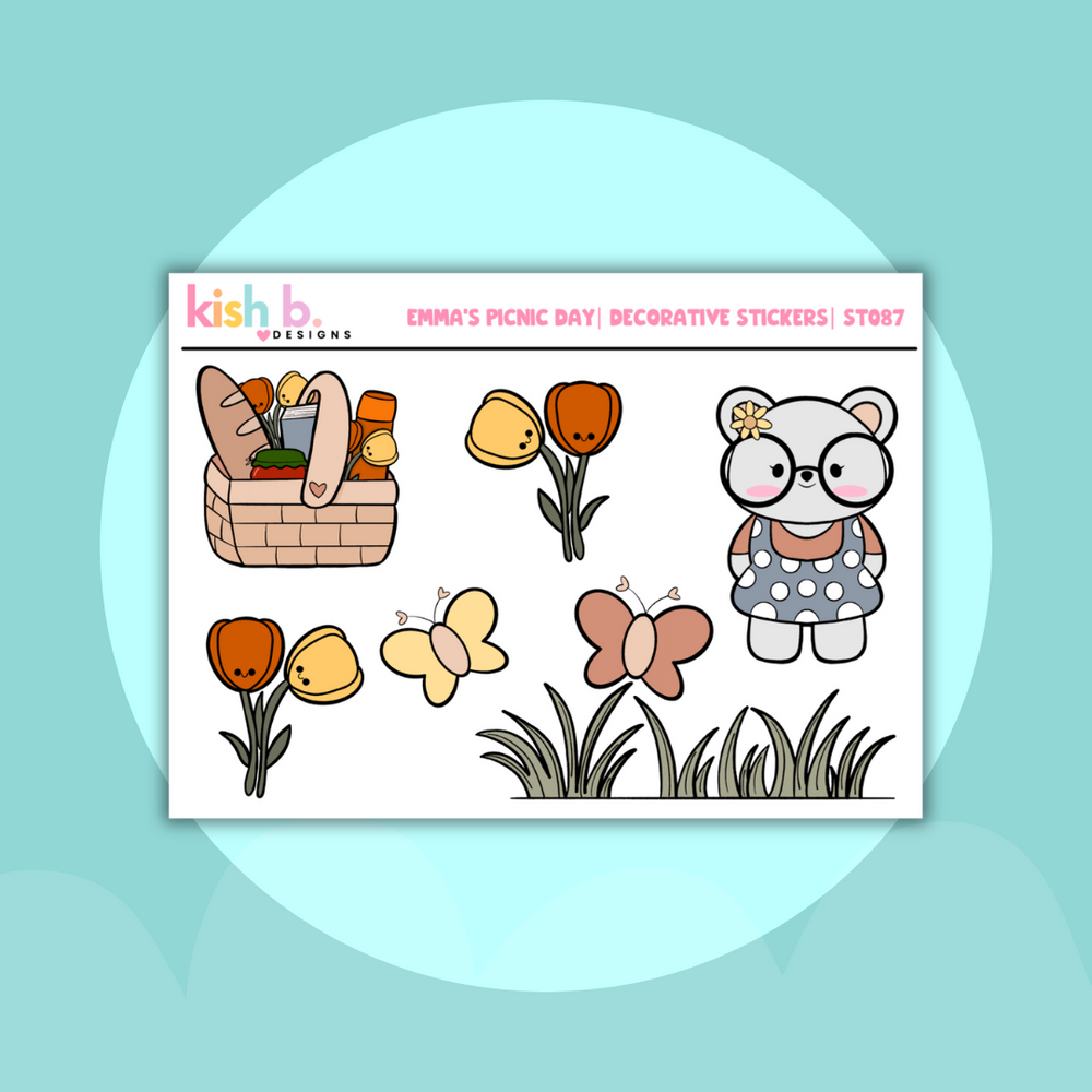 Emma's Picnic Day |  Decorative | Stickers (ONLINE ORDER ONLY)