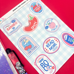 Bookish Fruit Stickers |Journal| Sticker Sheet (ONLINE ORDER ONLY)