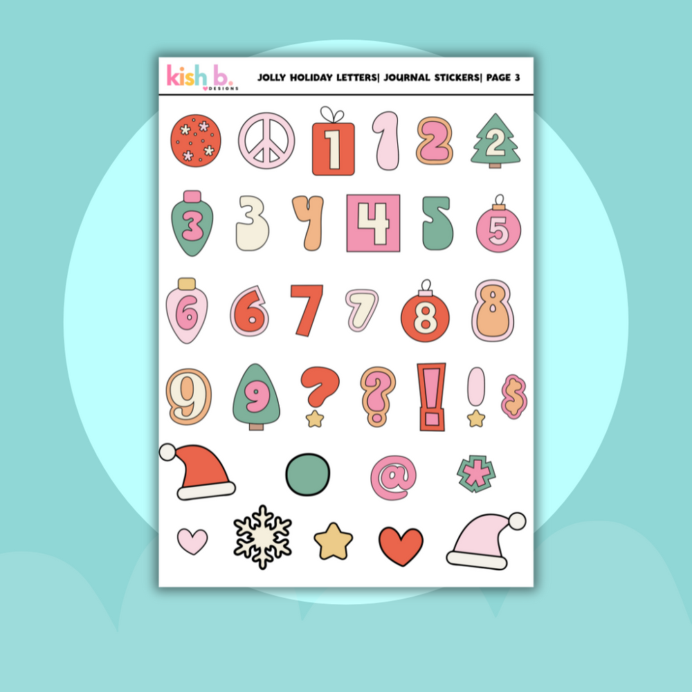 Jolly Holiday Letters | Journal Stickers (ONLINE ORDER ONLY)