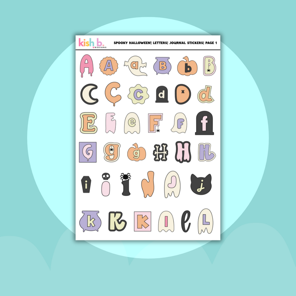 Spooky Halloween Letters | Journal Stickers (ONLINE ORDER ONLY)
