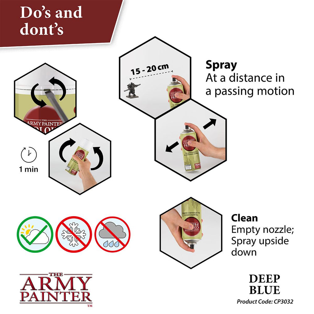 Army Painter Colour Primer: Deep Blue (ONLINE ORDER ONLY)