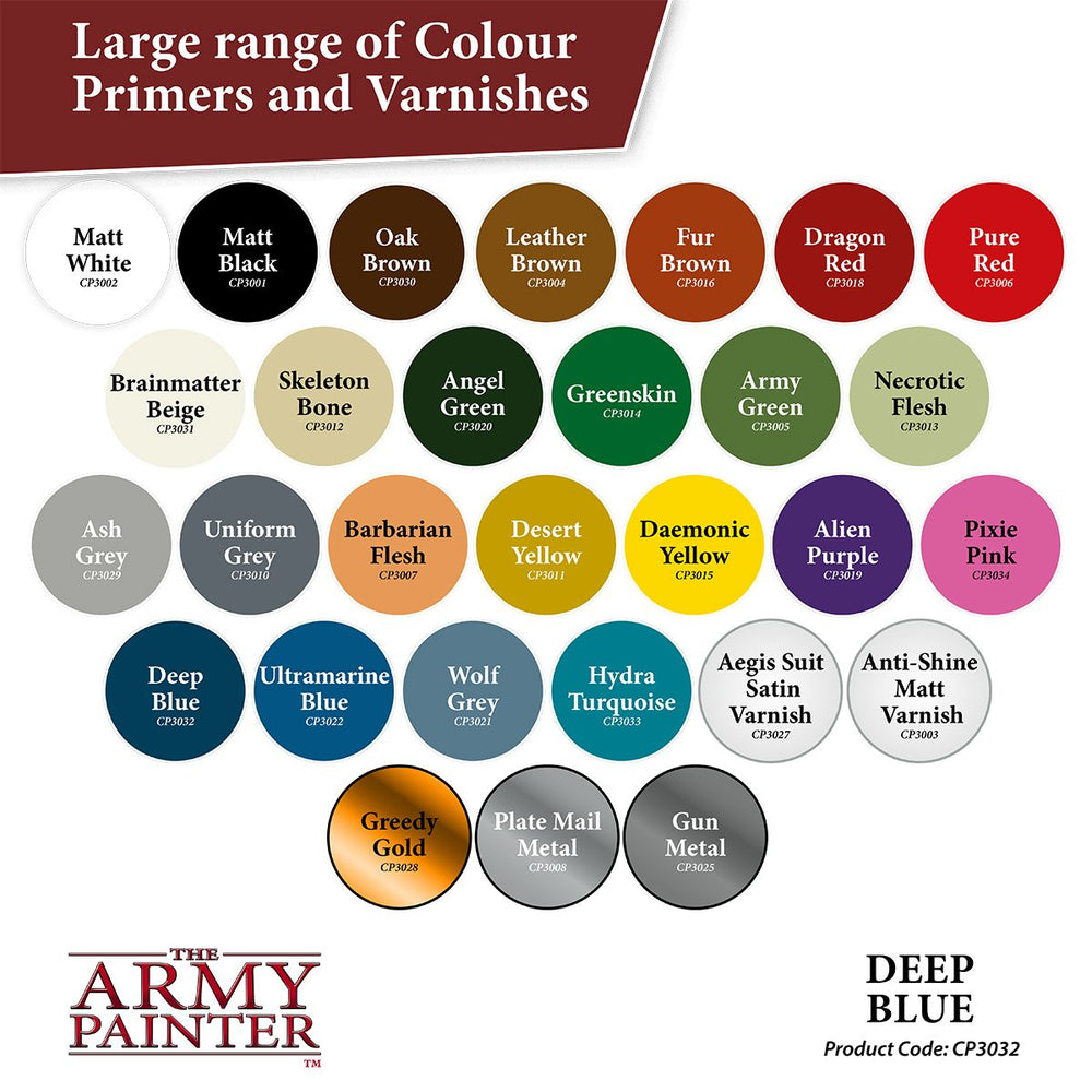 Army Painter Colour Primer: Deep Blue (ONLINE ORDER ONLY)