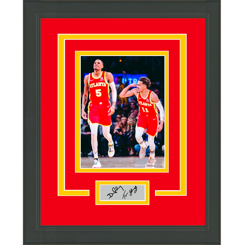 Framed Dejounte Murray Trae Young Facsimile Laser Engraved Dual Signature Auto Atlanta Hawks 11x14 Basketball Photo (ONLINE ORDER ONLY)