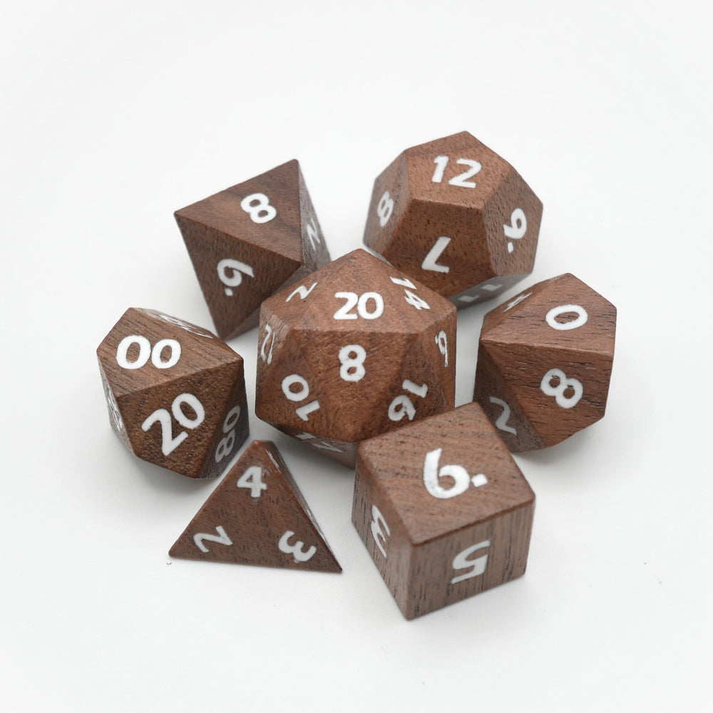 Deku Seed- 7 Piece DnD Dice Set | Wood RPG Gaming Dice (ONLINE ORDER ONLY)