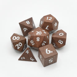 Deku Seed- 7 Piece DnD Dice Set | Wood RPG Gaming Dice (ONLINE ORDER ONLY)