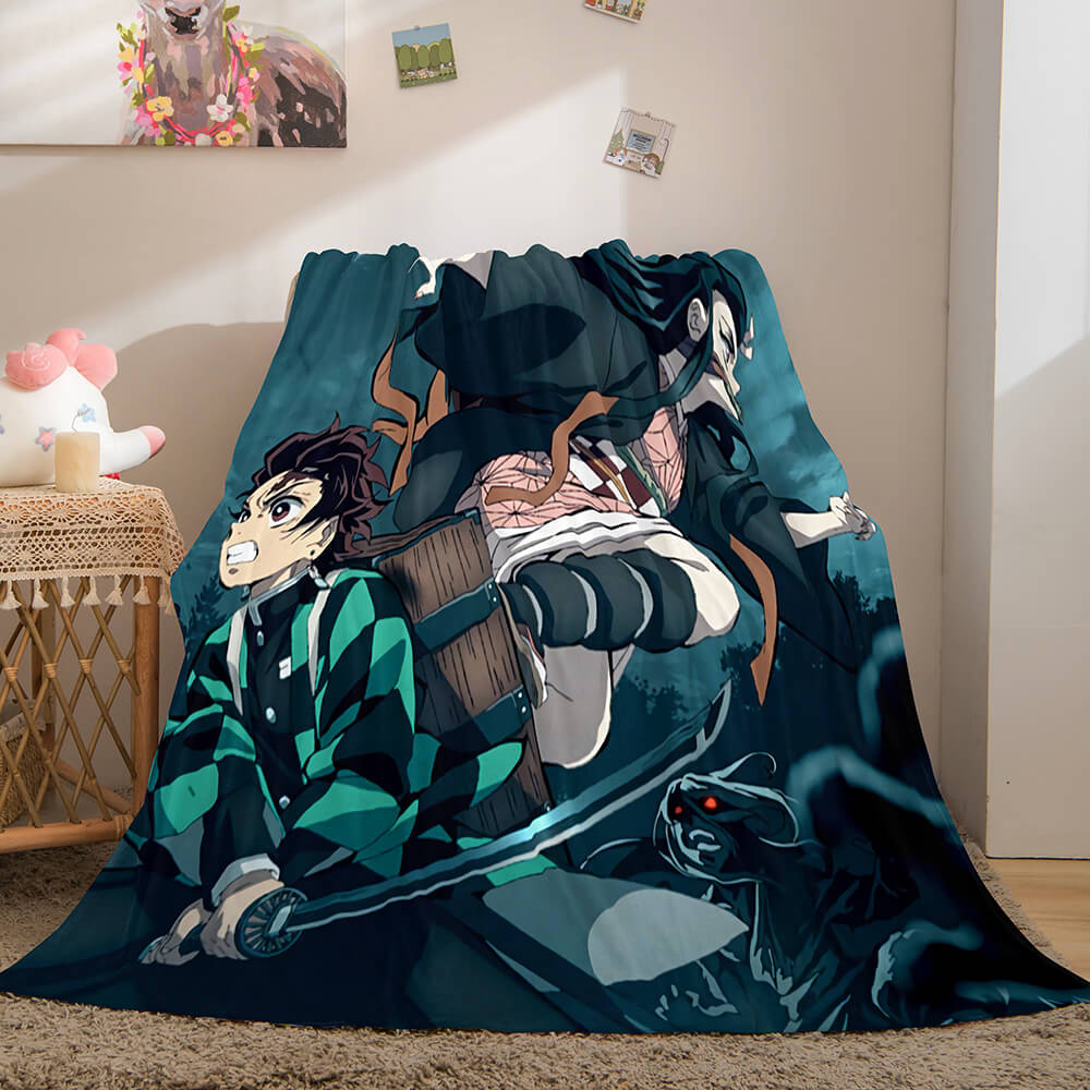Demon Slayer Cosplay Flannel Fleece Throw Blanket (Online Order Only)