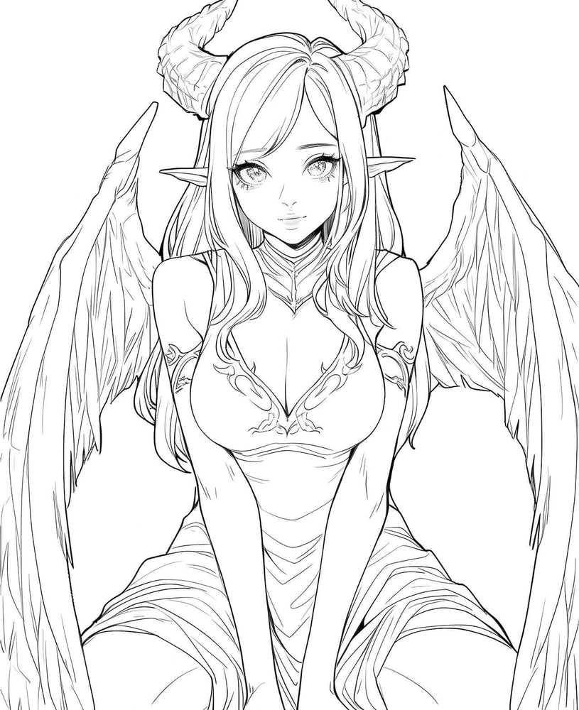Demonic Grace Anime Coloring Page - Infinite Visibility (ONLINE ORDER ONLY)