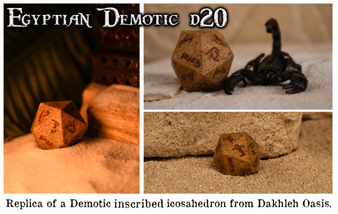 Demotic Limestone 30mm d20 - Dice Around the World Collection (ONLINE ORDER ONLY)