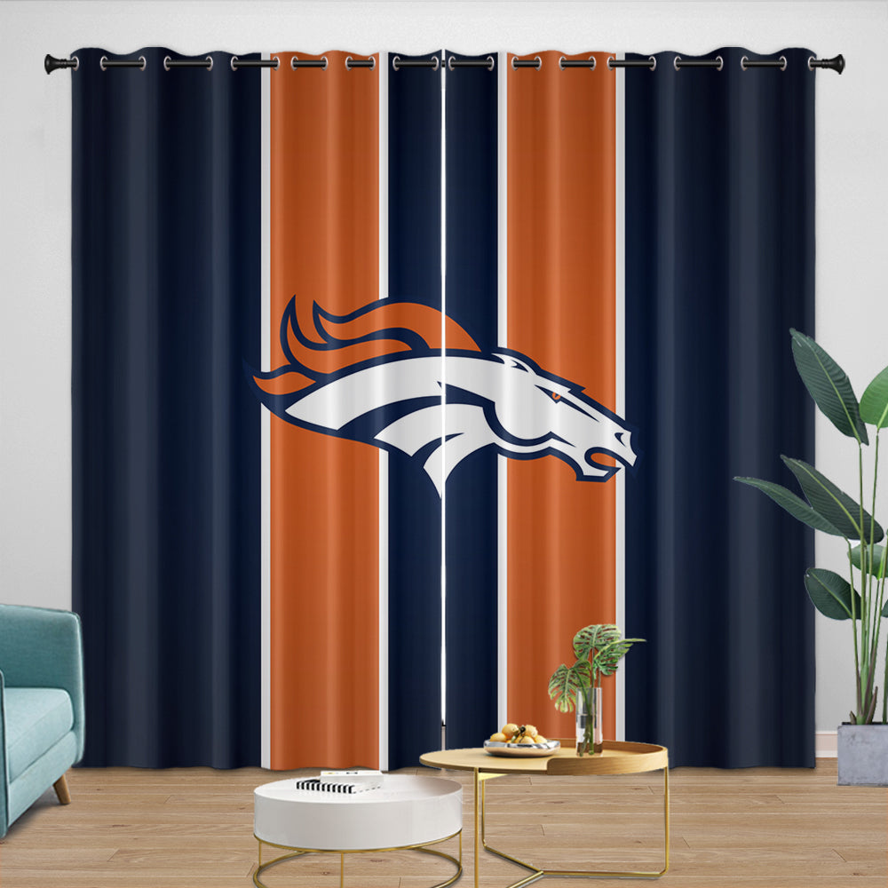 Denver Broncos Curtains Blackout Window Drapes Room Decoration (Online Order Only)