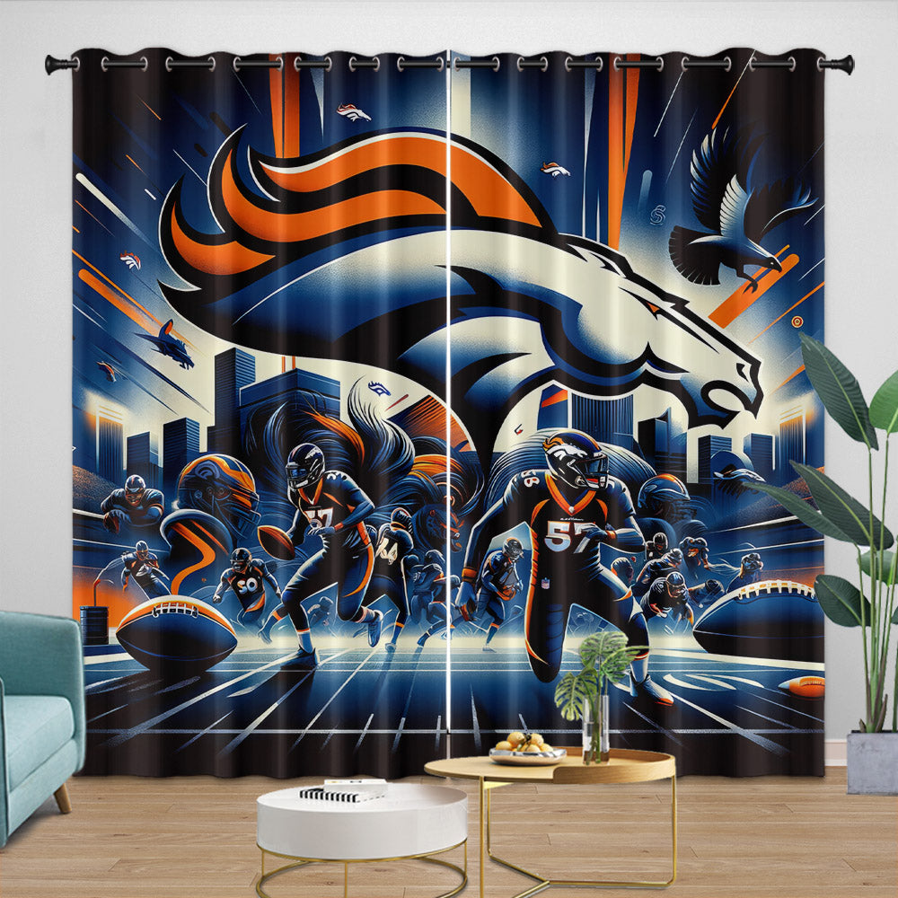 Denver Broncos Curtains Blackout Window Drapes Room Decoration (Online Order Only)