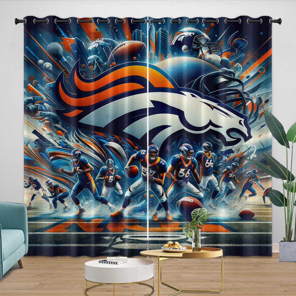 Denver Broncos Curtains Blackout Window Drapes Room Decoration (Online Order Only)