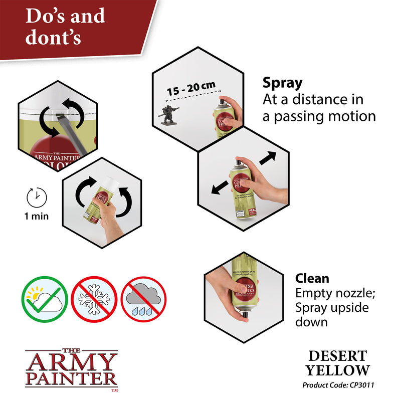 Army Painter Colour Primer: Desert Yellow (ONLINE ORDER ONLY)