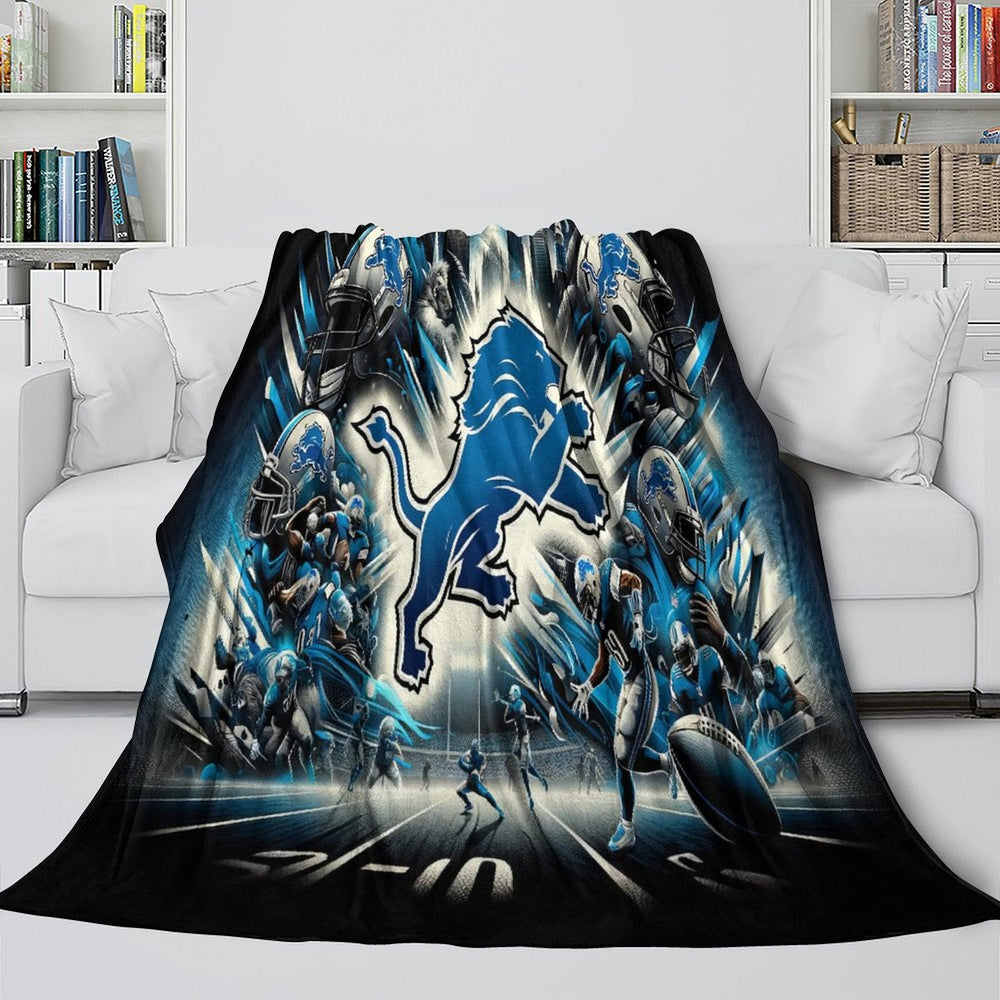 Detroit Lions Blanket Flannel Fleece Throw Room Decoration (Online Order Only)