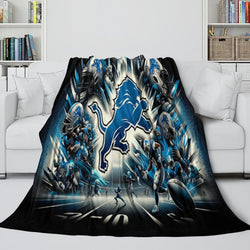 Detroit Lions Blanket Flannel Fleece Throw Room Decoration (Online Order Only)