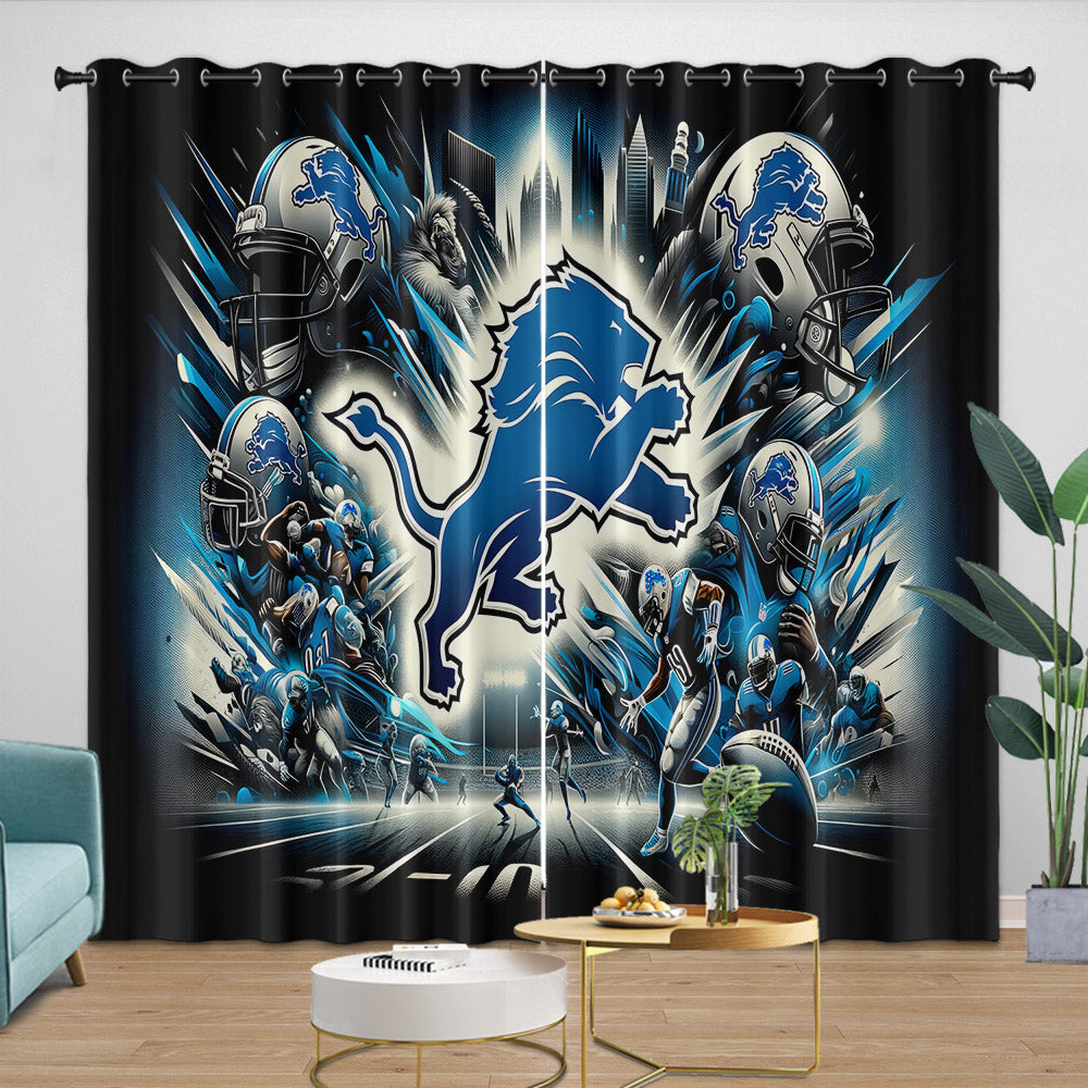 Detroit Lions Curtains Blackout Window Drapes (ONLINE ORDER ONLY)