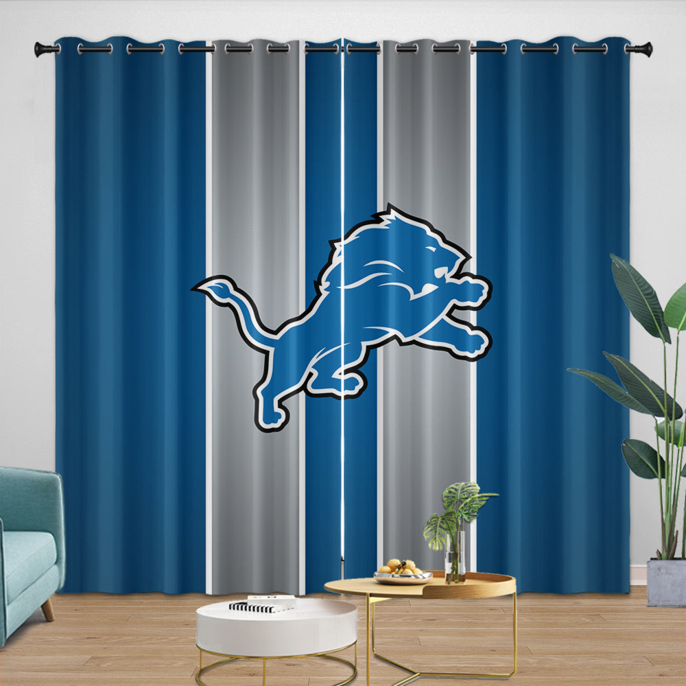 Detroit Lions Curtains Blackout Window Drapes Room Decoration (Online Order Only)