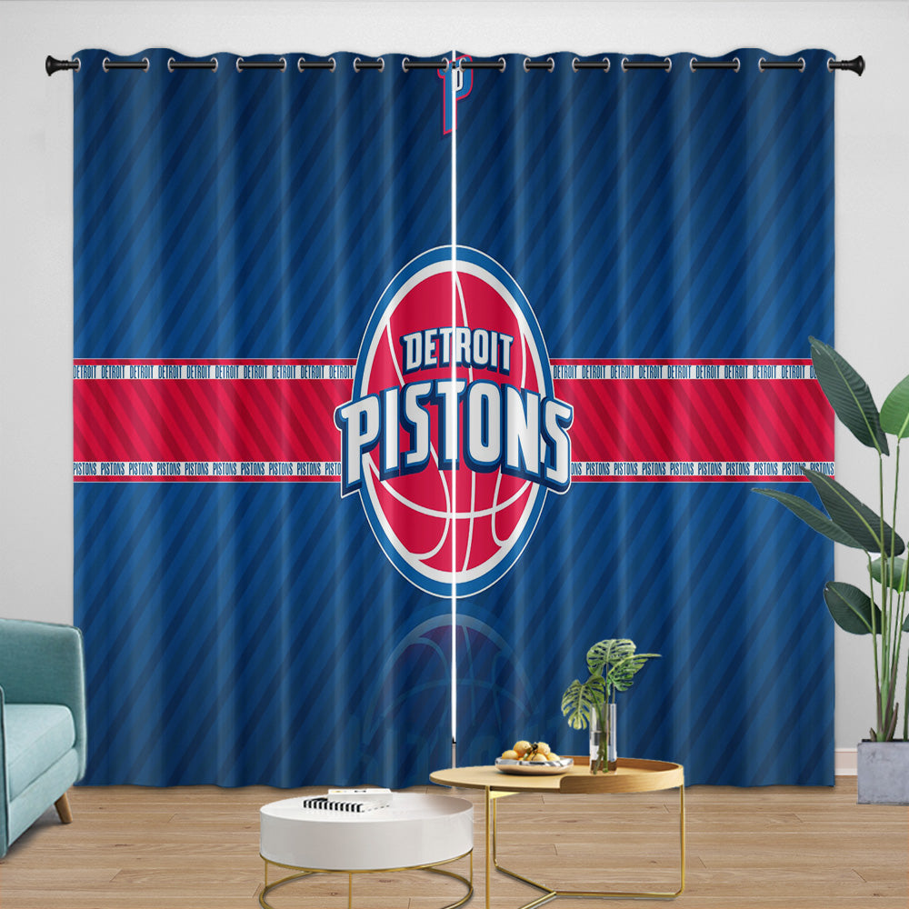 Detroit Pistons Curtains Blackout Window Drapes Room Decoration (Online Order Only)