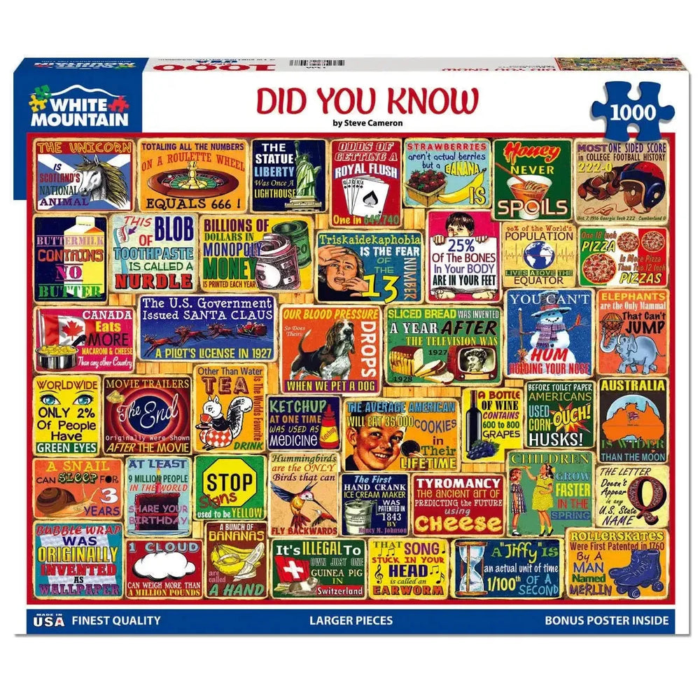 Did You Know 1000 Piece Jigsaw Puzzle White Mountain (ONLINE ORDER ONLY)