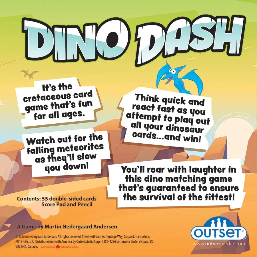 Dino Dash Card Game - Be Quick or Be Extinct - Outset (ONLINE ORDER ONLY)