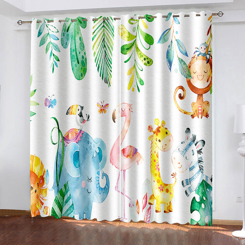 Dinosaur Curtains Blackout Window Treatments Drapes Room Decoration (Online Order Only)