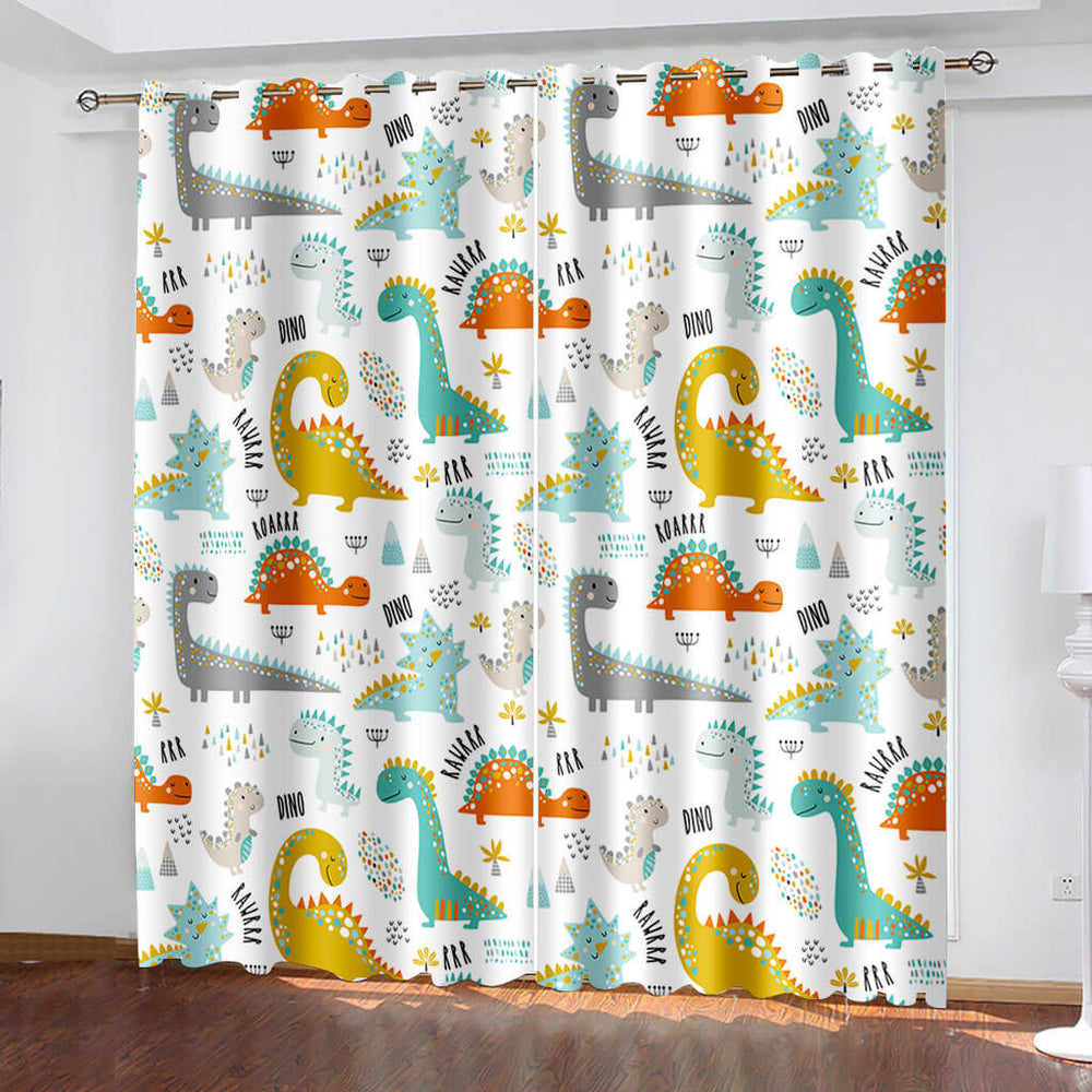 Dinosaur Curtains Blackout Window Treatments Drapes Room Decoration (Online Order Only)