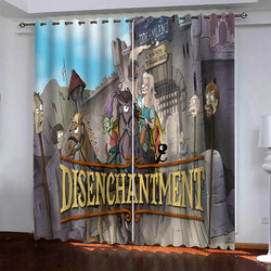 Disenchantment Curtains Pattern Blackout Window Drapes (Online Order Only)