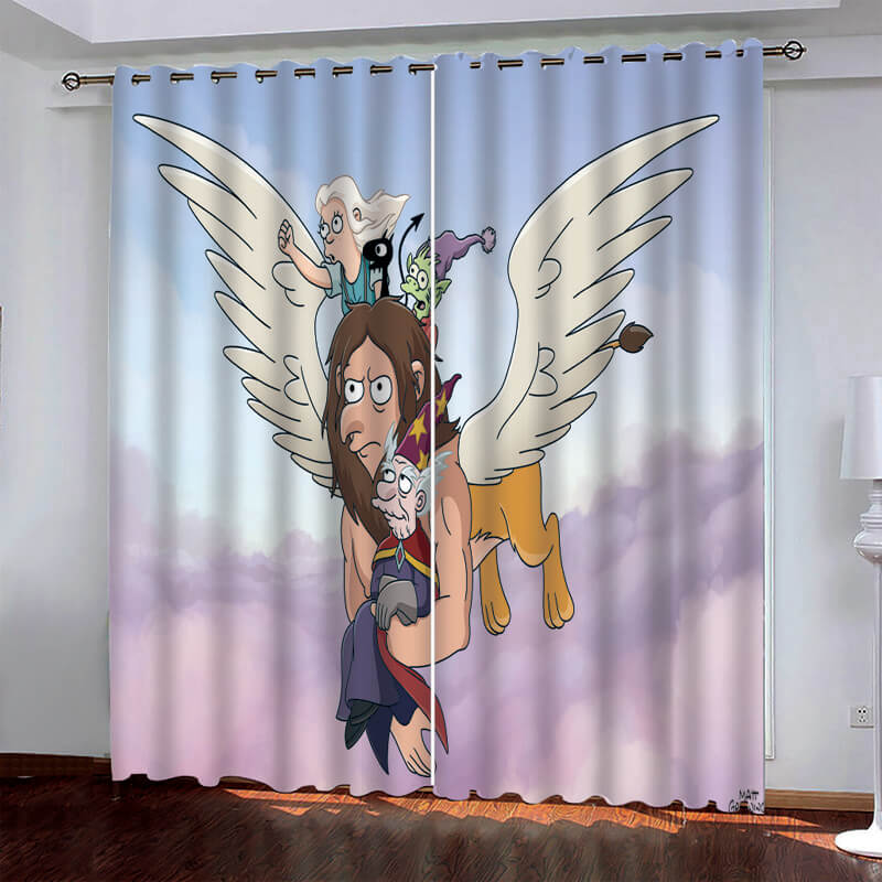 Disenchantment Curtains Pattern Blackout Window Drapes (Online Order Only)
