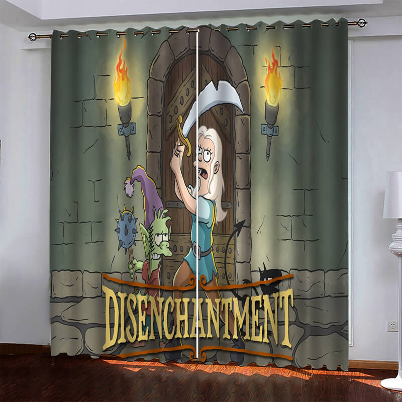 Disenchantment Curtains Pattern Blackout Window Drapes (Online Order Only)