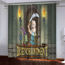 Disenchantment Curtains Pattern Blackout Window Drapes (Online Order Only)