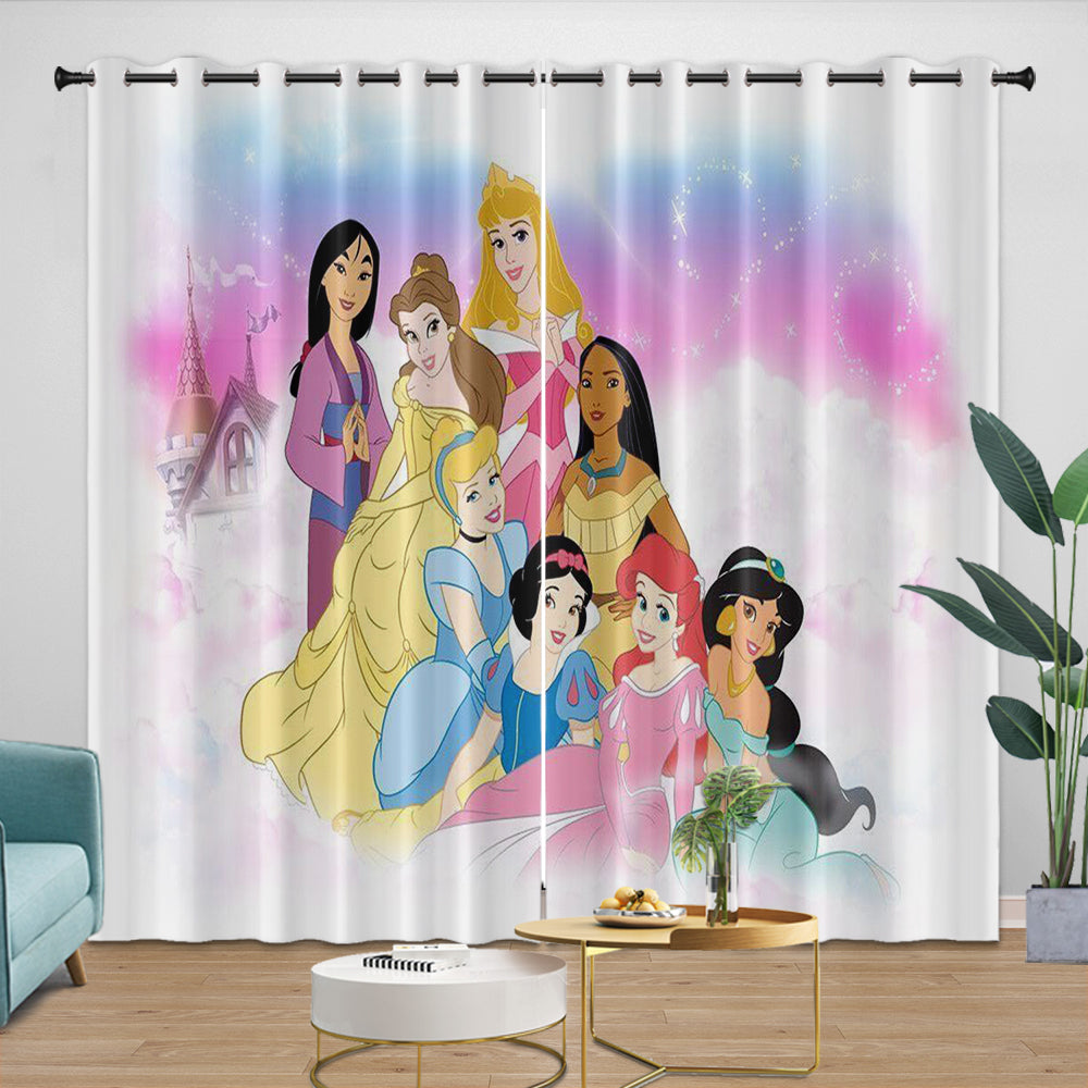 Disney Princess Pattern Curtains Blackout Kids Room Window Drapes (ONLINE ORDER ONLY)