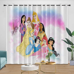 Disney Princess Pattern Curtains Blackout Kids Room Window Drapes (ONLINE ORDER ONLY)
