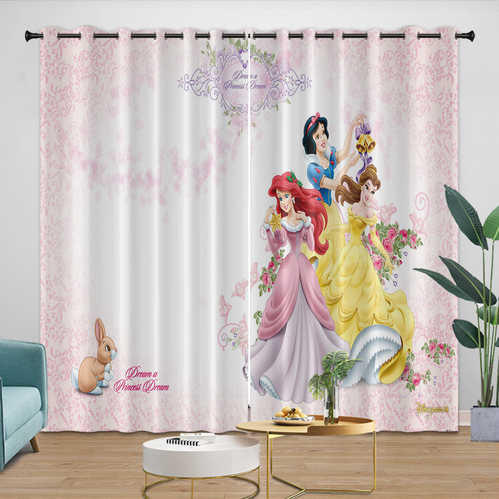 Disney Princess Pattern Curtains Blackout Kids Room Window Drapes (ONLINE ORDER ONLY)