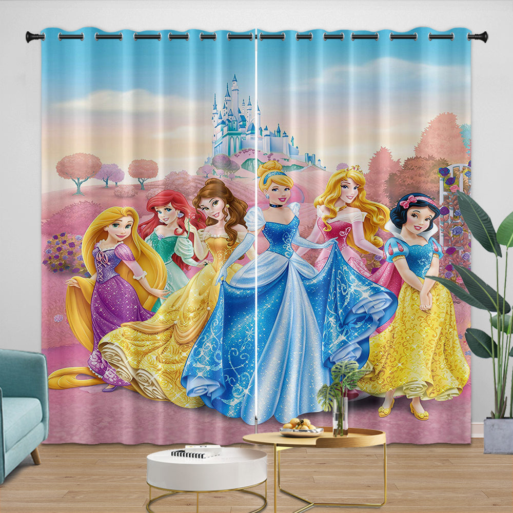 Disney Princess Pattern Curtains Blackout Kids Room Window Drapes (ONLINE ORDER ONLY)