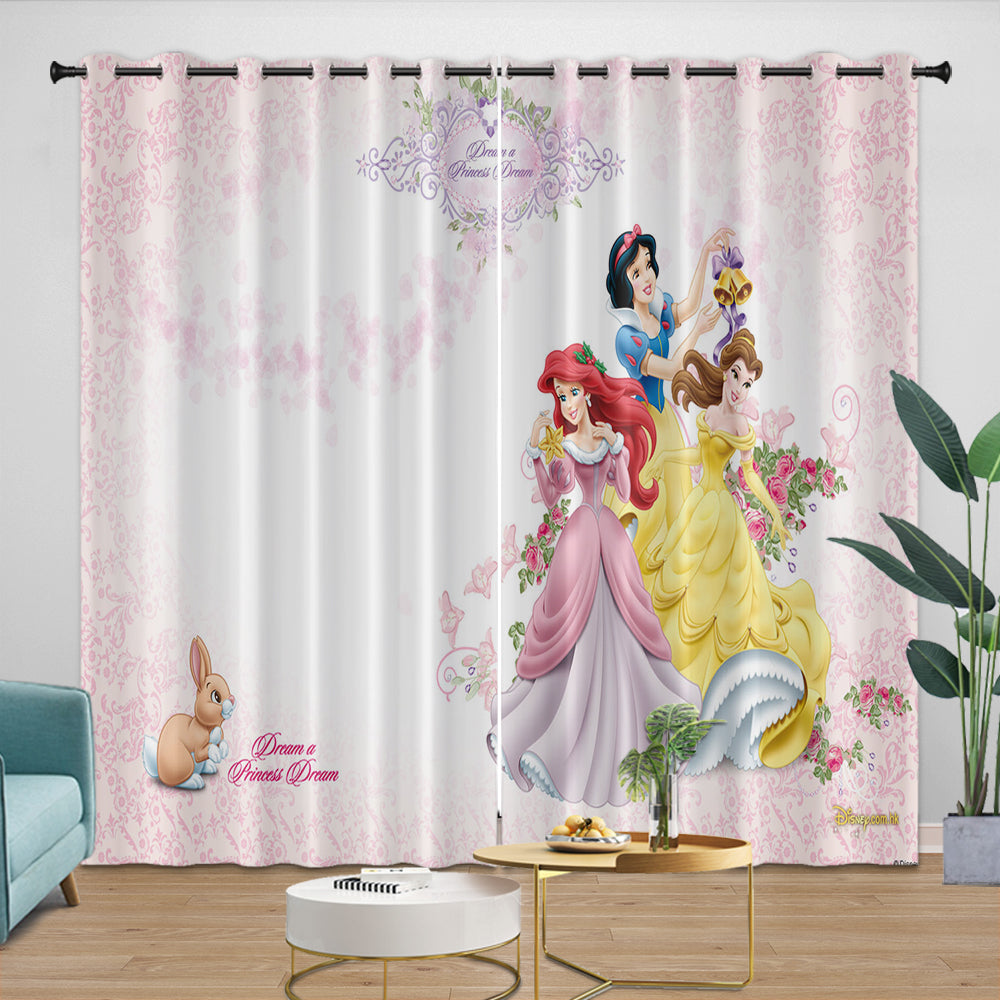 Disney Princess Pattern Curtains Blackout Kids Room Window Drapes (ONLINE ORDER ONLY)