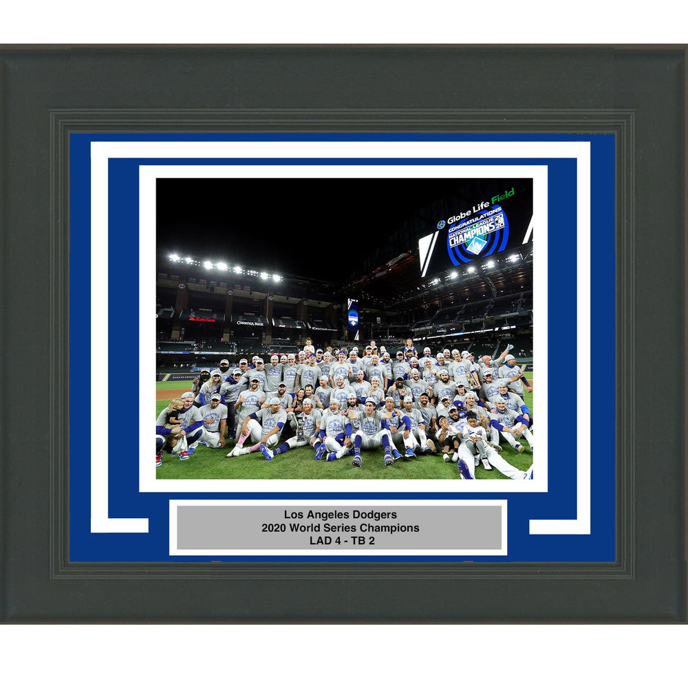 Framed Los Angeles Dodgers 2020 World Series Champions 8x10 Baseball Photo Professionally Matted (ONLINE ORDER ONLY)