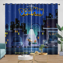 Dog Man Curtains Blackout Window Drapes Room Decoration (Online Order Only)