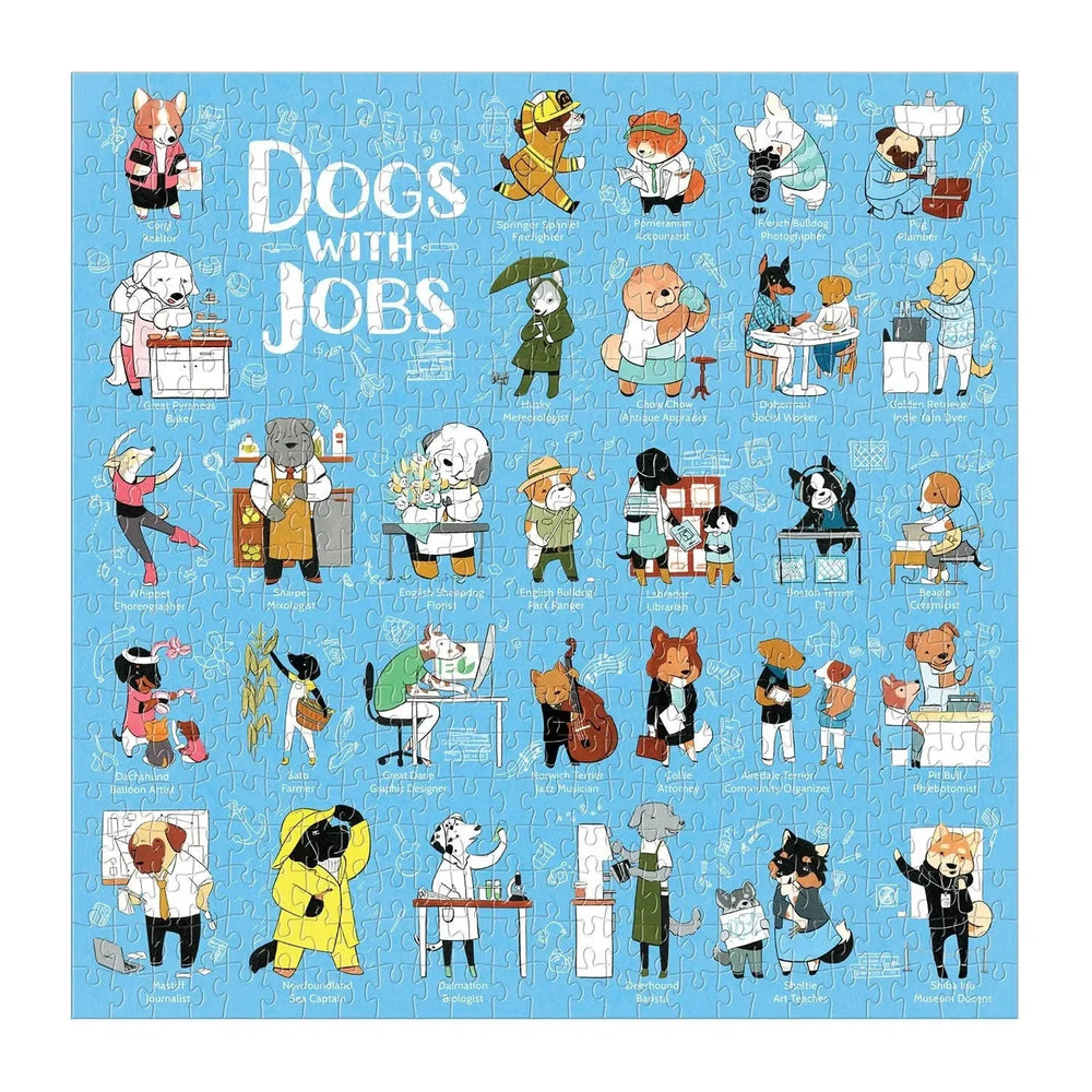 Dogs with Jobs 500 Piece Jigsaw Puzzle Galison
