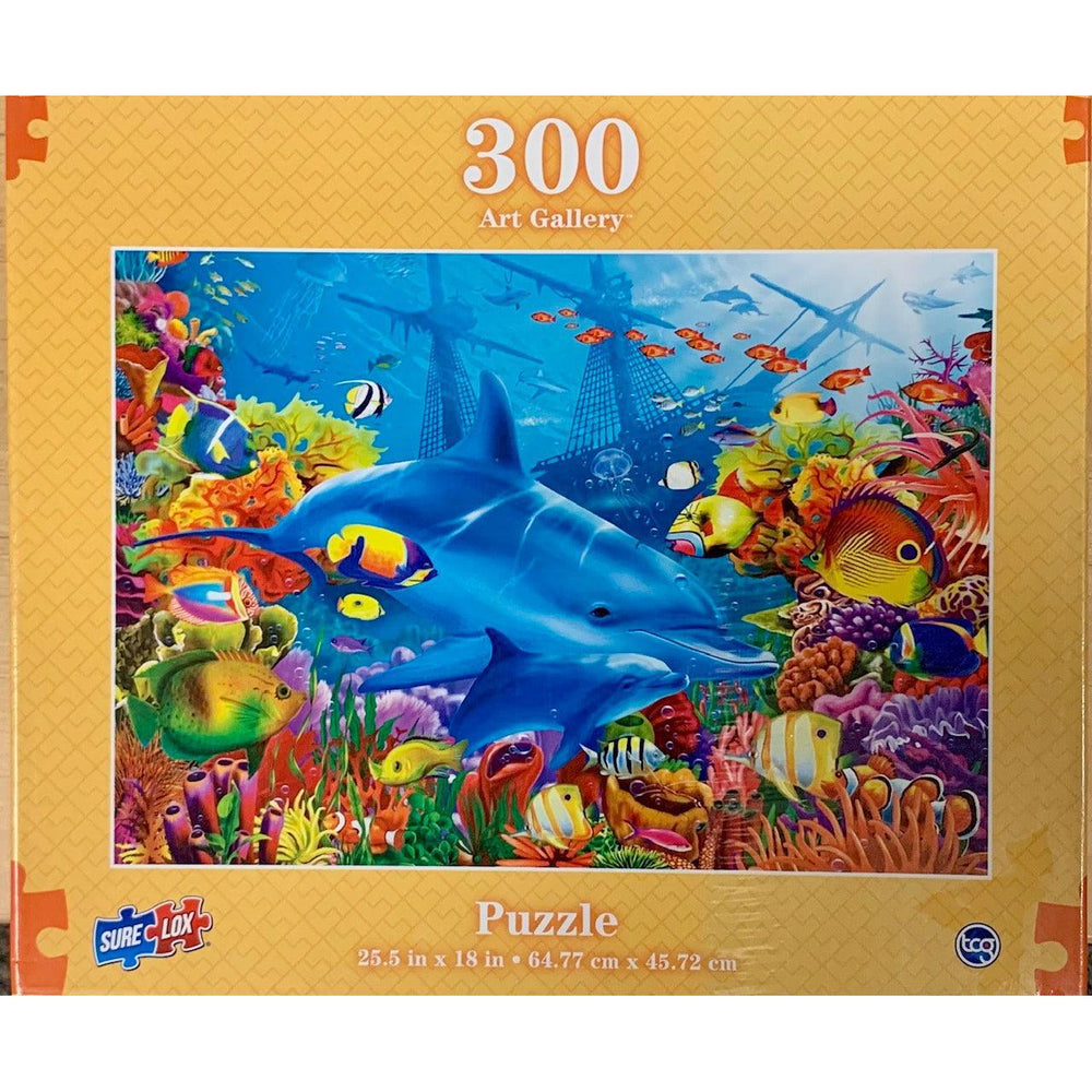 Dolphin Shipwreck Art Gallery 300 Piece Jigsaw Puzzle Sure Lox (ONLINE ORDER ONLY)