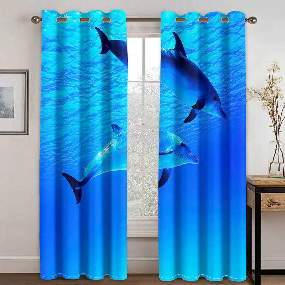 Dolphin Curtains Blackout Window Treatments Drapes for Room Decoration (Online Order Only)