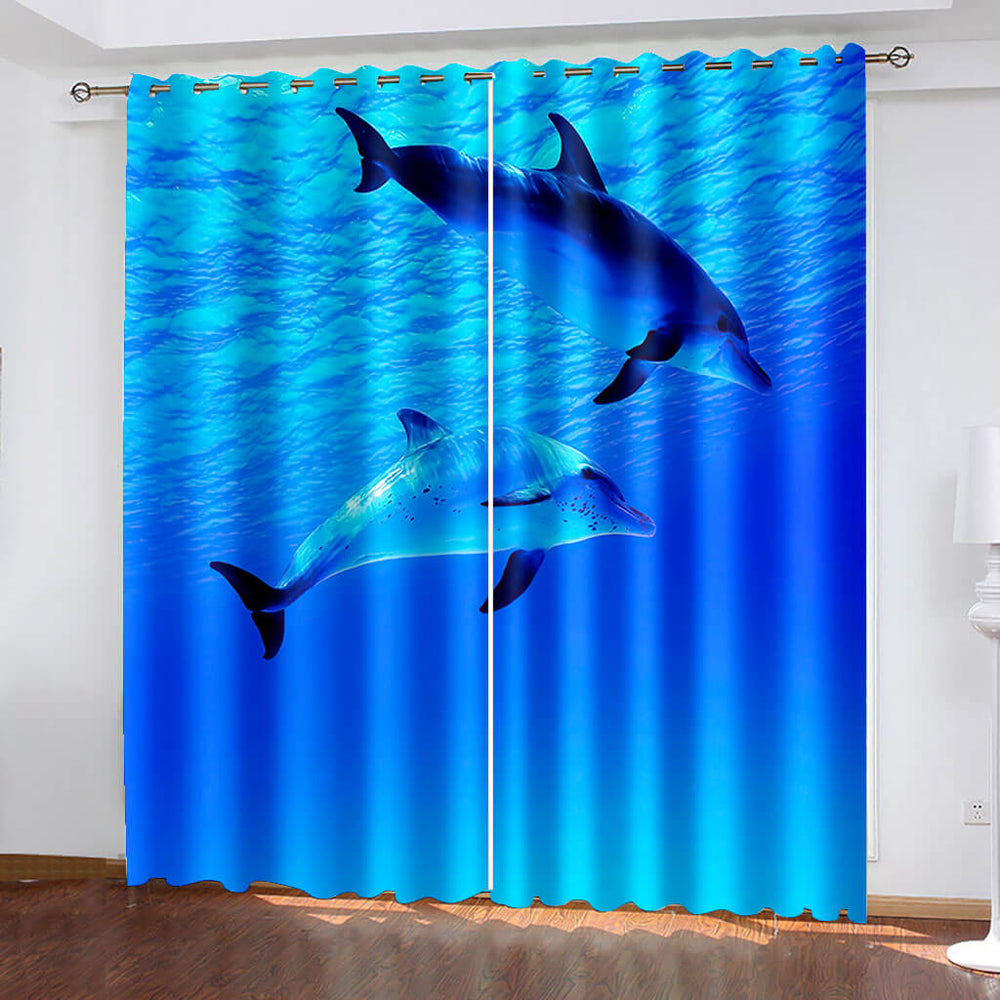 Dolphin Curtains Blackout Window Treatments Drapes for Room Decoration (Online Order Only)
