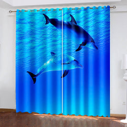 Dolphin Curtains Blackout Window Treatments Drapes for Room Decoration (Online Order Only)