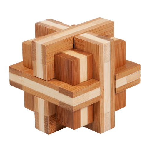 Double Cross 3D Bamboo Puzzle Fridolin (ONLINE ORDER ONLY)