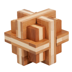 Double Cross 3D Bamboo Puzzle Fridolin (ONLINE ORDER ONLY)