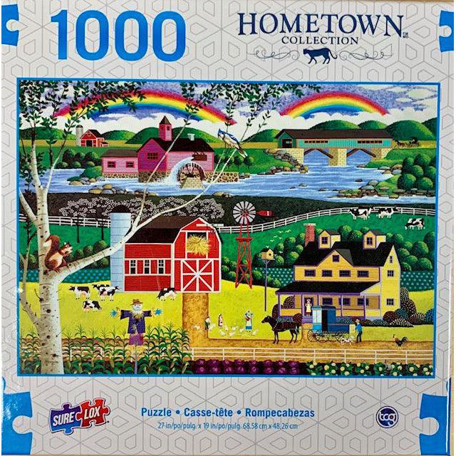Double Rainbow Hometown Collection 1000 Piece Jigsaw Puzzle Sure Lox (ONLINE ORDER ONLY)